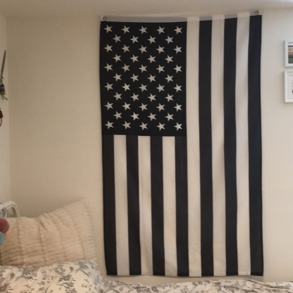 B&W American Flag Tapestry